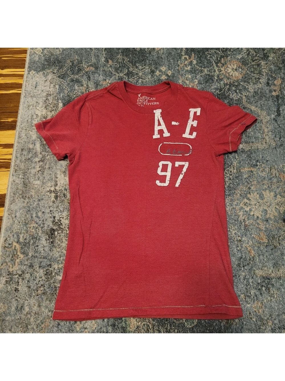 American Eagle Outfitters Red Tee with White Print Size XS